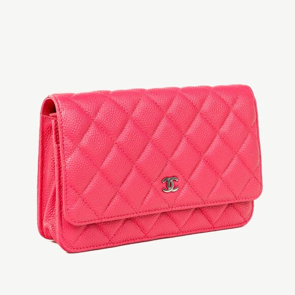 Chanel Silver Strap Pink Magenta Caviar Wallet-on-Chain - Picture 2 of 14